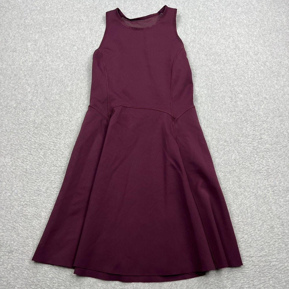 Lululemon Off The Court Dress Womens 6 Dark Adobe Mesh Athletic Fit Flare W8891S